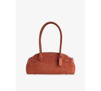 Coach Womens Coach Empire 34 Suede Shoulder Bag Clay