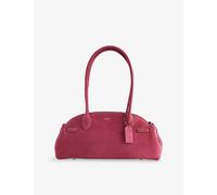 Coach Womens Coach Empire 34 Suede Shoulder Bag Dark Fuchsia