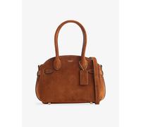 Coach Womens Coach Empire Foil-Print Leather-Suede Shoulder Bag Warm Brown