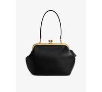 Coach Womens Coach Kisslock Frame 27 Leather Shoulder Bag Black