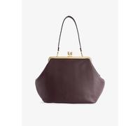 Coach Womens Coach Large Kisslock Frame Leather Shoulder Bag B4/Black Currant