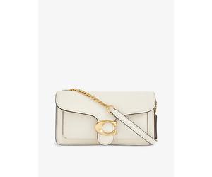 Coach Womens Coach Tabby Leather Chain Clutch Bag B4/Chalk