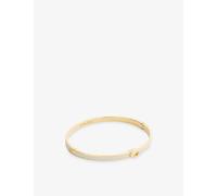 Coach Womens Coach Thin Enamel Signature Hinged Gold-Plated Brass Bangle White/Gold