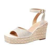 Coach Women's Espadrille Wedge Platform, Chalk, 9 UK