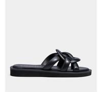 Coach Women's Georgie Leather Slide Sandals - Black - UK 5
