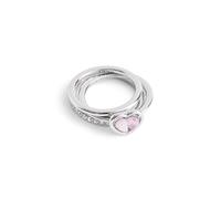 Coach Women's Halo Heart Stackable Ring Set, 4 UK, Brass Glass, No Gemstone