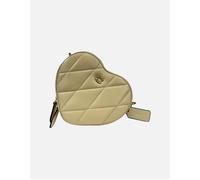 Coach Women's Heart Quilted Leather Crossbody Bag Women - Quilted Black - Tan - Size: ONE size