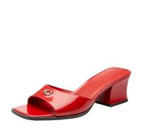 Coach Women's Holly Block Heel Sandal Platform, Black/Crimson Tint/Green Glow, 9 UK