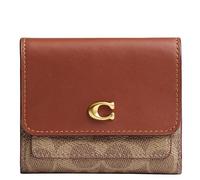 Coach Women's Mila Small Flap Wallet in Signature Canvas Accessory-Travel, B4/Tan Caramel