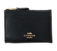 COACH Women's Mini Skinny ID Case (Crossgrain Leather, Black), Black, Classic
