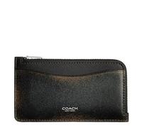 Coach Women's New York Zip Card Case in Loved Leather, LH/Black Brown, One Size