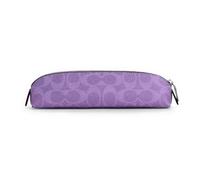 COACH Womens Pencil Case In Signature Canvas Leather (Silver/Iris Purple - Signature)