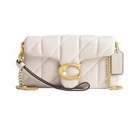 COACH Women's Quilted Pillow Leather Tabby Wristlet with Chain Small, Chalk, One Size