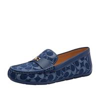 Coach Women's Sculpted C Driver in Signature Denim Loafer, Deep Blue, 4 UK