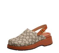 Coach Women's Sculpted C Platform Clog in Signature Jacquard, Cocoa/Burnished Amber, 3 UK