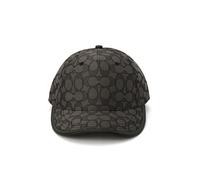 COACH Women's Signature C Jacquard Baseball Hat Cap, Charcoal, M/L
