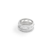 Coach Women's Signature C Open Ring Set, 5 UK, Brass Glass, No Gemstone