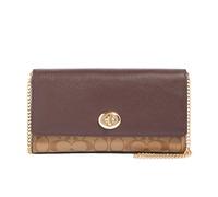 COACH Women's Signature Snake Mix Bowery Clutch, Khaki Multi, One Size