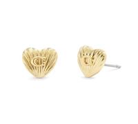 COACH Women's Signature Textured Heart Stud Earrings