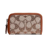 COACH Women's Small Zip Around Case Accessory-Travelers Card Sleeves, LH/Burnished Amber, One Size