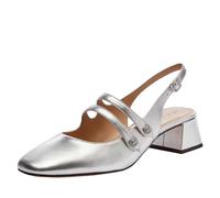 Coach Women's Winley Metallic Slingback Mary Jane Flat, Charcoal/Black, 6.5 UK