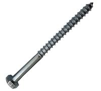 Coach Wood Screws Hex Head Width 19mm Galvanised Zinc Plated Steel Half Thread Self Tapping Screw Hexagon Lag Bolts Silver Long M12 9.5 inch x 0.5 inch (12 x 240mm) Box of 1 pc