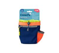 Coachi Train & Treat Bag | Navy & Coral | Zipped Pocket, Drawstring Closure, Secure Attachment, Clips on Belt, Waistband or Pocket. Suitable for Dog Walking & Training
