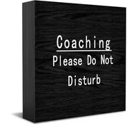 Coaching Please Do Not Disturb Wooden Box Sign Decorative Funny Office Wood Box Sign Home Office Decor Rustic Farmhouse Square Desk Decor Sign For Shelf 5 X 5 Inches