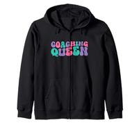 Coaching Queen Womens Coach Retro Vintage Wavy Groovy Zip Hoodie