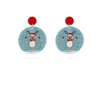 coadipress Acrylic Christmas Earrings for Women Funny Lightweight Colorful Christmas Santa Claus Christmas Tree Snowman Gingerbread Man Bow Dangle Drop Earrings Christmas Party Accessories Jewelry, L