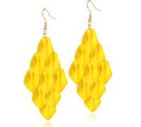 coadipress Acrylic Petal Drop Dangle Earrings for Women Long Drop Rose Flower Earrings Lightweight Statement Exaggerated Layered Floral Petal Earrings Boho Wedding Jewelry Gifts, Acrylic