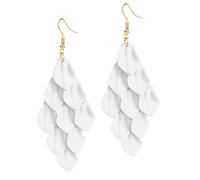 coadipress Acrylic Petal Drop Dangle Earrings for Women Long Drop Rose Flower Earrings Lightweight Statement Exaggerated Layered Floral Petal Earrings Boho Wedding Jewelry Gifts, Acrylic