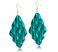 coadipress Acrylic Petal Drop Dangle Earrings for Women Long Drop Rose Flower Earrings Lightweight Statement Exaggerated Layered Floral Petal Earrings Boho Wedding Jewelry Gifts, Acrylic
