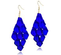 coadipress Acrylic Petal Drop Dangle Earrings for Women Long Drop Rose Flower Earrings Lightweight Statement Exaggerated Layered Floral Petal Earrings Boho Wedding Jewelry Gifts, Acrylic