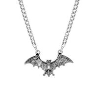 coadipress Bat Necklace Gothic Punk Cool Flying Punk Vampire Bat Choker Necklace Halloween Jewelry Gifts for Women Men, Middle, Alloy Steel, No Gemstone