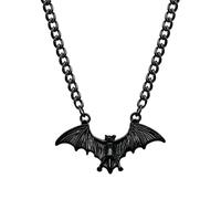 coadipress Bat Necklace Gothic Punk Cool Flying Punk Vampire Bat Choker Necklace Halloween Jewelry Gifts for Women Men, Middle, Alloy Steel, No Gemstone