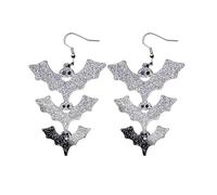 coadipress Black Bat Earrings for Women Halloween Gothic Bat Vampire Tassel Earring Acrylic Glitter Lightweigh Fun Cute Spooky Halloween Holiday Scary Party Costume Jewelry, Middle, Acrylic, No