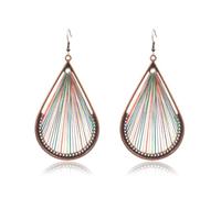Coadipress Bohemian Layered Leaf Earrings for Women - Colorful Handmade Lightweight Drop Earrings, Vintage Braided Geometric Statement Jewelry Gifts, Zinc, No Gemstone