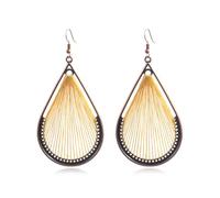 Coadipress Bohemian Layered Leaf Earrings for Women - Colorful Handmade Lightweight Drop Earrings, Vintage Braided Geometric Statement Jewelry Gifts, Zinc, No Gemstone
