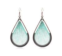Coadipress Bohemian Layered Leaf Earrings for Women - Colorful Handmade Lightweight Drop Earrings, Vintage Braided Geometric Statement Jewelry Gifts, Zinc, No Gemstone
