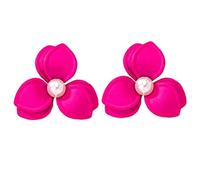coadipress Boho Flower Stud Earrings for Women Elegant Flower Pearl Stud Earrings Trendy Pearl Statement Flower Earrings Colorful Floral Earrings Wedding Bridal Spring Summer Holiday Jewelry Gifts