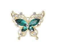 coadipress Butterfly Brooch Pins Chic Romantic Elegant Rhinestone Crystal Insect Brooch Pin Women Corsage Scarf Shawl Clothing Accessories Wedding Party Banquet, Middle, Metal, crystal
