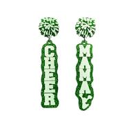 coadipress Cheer Mama Earrings Lightweight Acrylic Glitter Cheerleading Game Day Team Sports Mom Earrings for Coach Mother Jewelry Gift, Middle, Acrylic, No Gemstone
