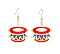 coadipress Clown Earrings for Women Creative Funny Cute Enamel Circus Troup Smiling Clown Dangle Drop Weird Earrings Carnival Mardi GrasCosplay Party Jewelry Gift, Middle, Zinc, No Gemstone
