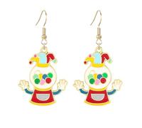 coadipress Clown Earrings for Women Creative Funny Cute Enamel Circus Troup Smiling Clown Dangle Drop Weird Earrings Carnival Mardi GrasCosplay Party Jewelry Gift, Middle, Zinc, No Gemstone