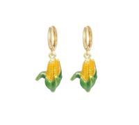 coadipress Corn Earrings for Women Charm Handmade Corn on the Cob Hoop Earrings Lifelike Statement Earrings Thanksgiving Fall Plants Foodie Autumn Holiday Jewelry, S, Alloy Steel, No Gemstone