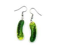 coadipress Cucumber Earrings for Women Funny Food Earrings Unique Weird Acrylic Cucumber Drop Dangle Earrings Pickle Lovers Gifts, Acrylic, No Gemstone
