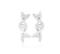 coadipress DNA Double DAN Helix Molecule Stud Earrings for Women Unique Silver Gold Biology Chemistry Microscope Science Themed Earrings Jewelry, Zinc, No Gemstone