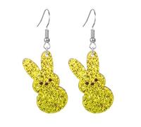 coadipress Easter Rabbit Earrings Cute Glitter Bunny Rabbit Sparkle Spring Earrings for Women Acrylic Colorful Holiday Happy Easter Jewelry Gift, Standard, Acrylic, No Gemstone