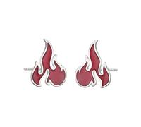 coadipress Flame Fire Stud Earrings for Women Punk Red Fire Earrings Personalized Flame Shape Stud Earrings Unique Cool Fire Earrings Fashion Jewelry Gift, Zinc, No Gemstone